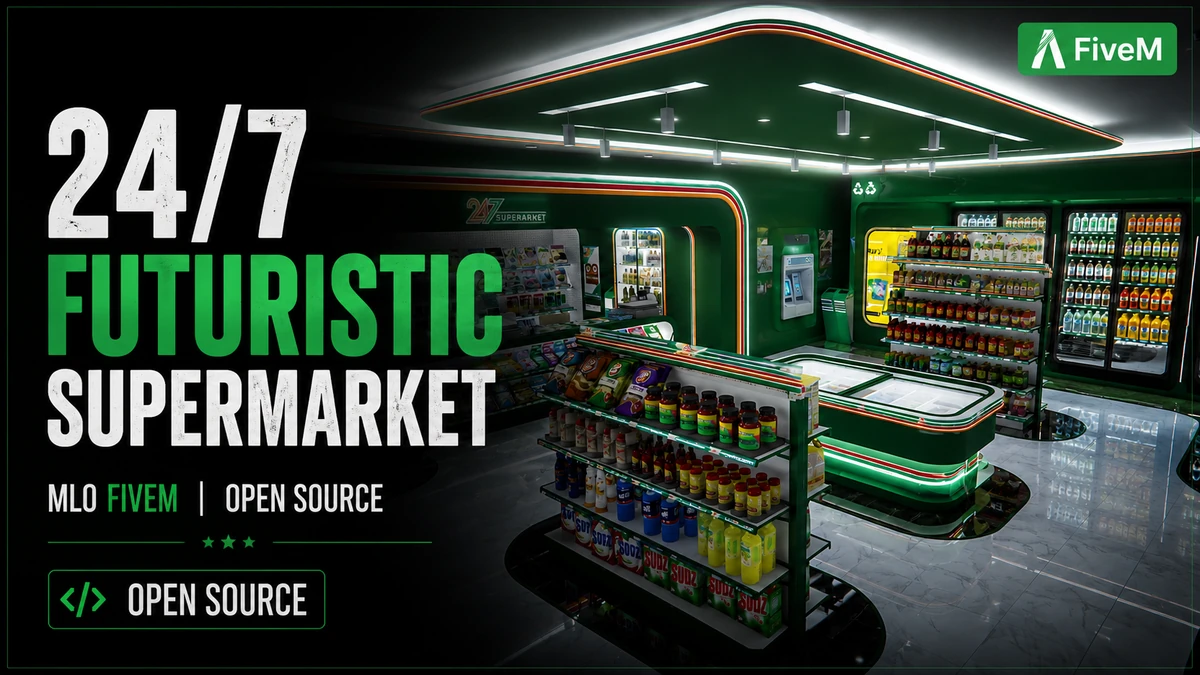 24/7 Futuristic Supermarket MLO FiveM | Modern Convenience Store | Open Source